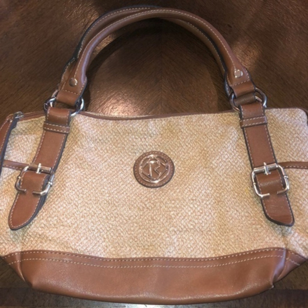 Relic Brown & Tan Woven Material Handbag Purse
